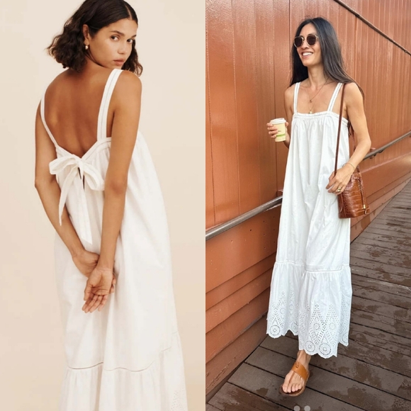Posse Dresses & Skirts - NWT POSSE Louisa Tie Dress In Vintage White Sleeveless Back Tie Small